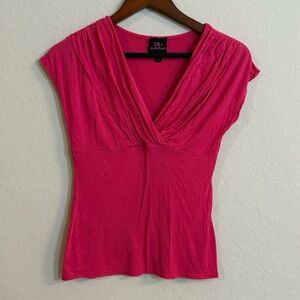 Vintage 2B Bebe Pink V-Neck Draped Top